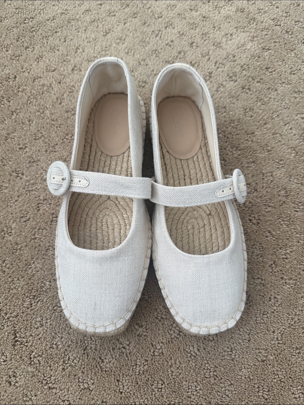 Women's Mary Jane Espadrille Flats in Off-White
